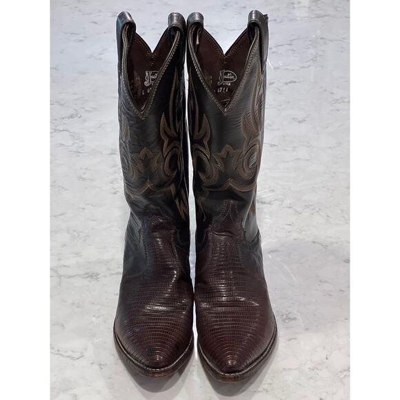 Justin Boots Dark Brown Ankle Boots - Picture 3 of 11